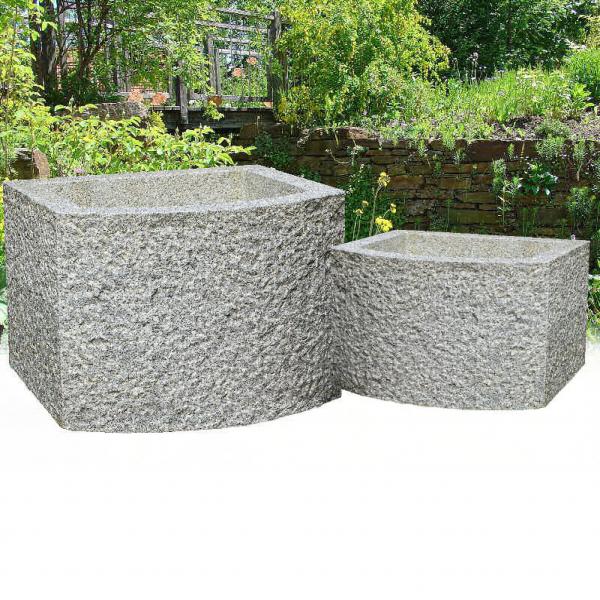 Granit Trog grau Front gerundet